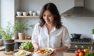 Dietetyk przygotowujący zdrowy posiłek